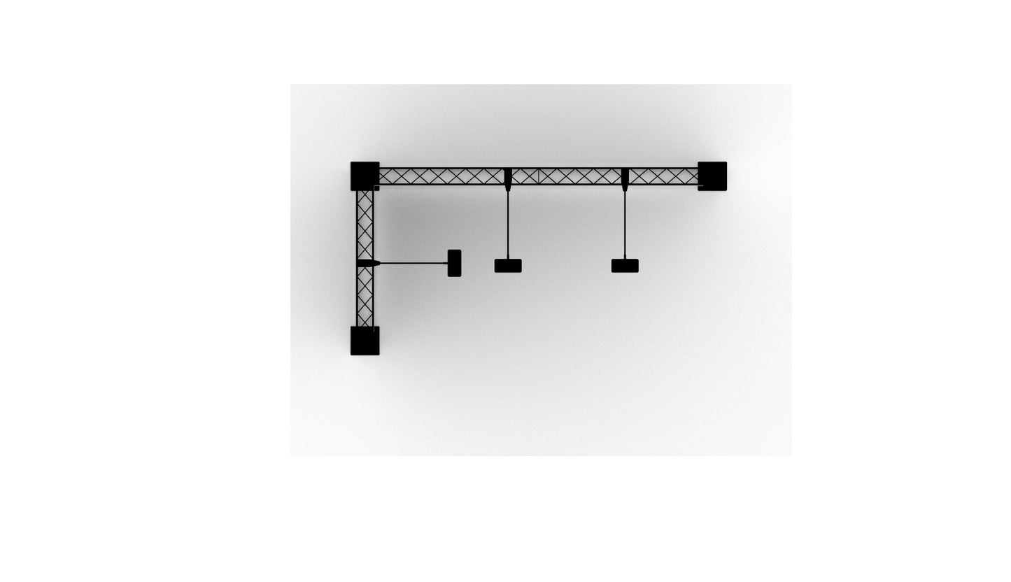 L-stand 200x100x250 cm. (LxBxH)