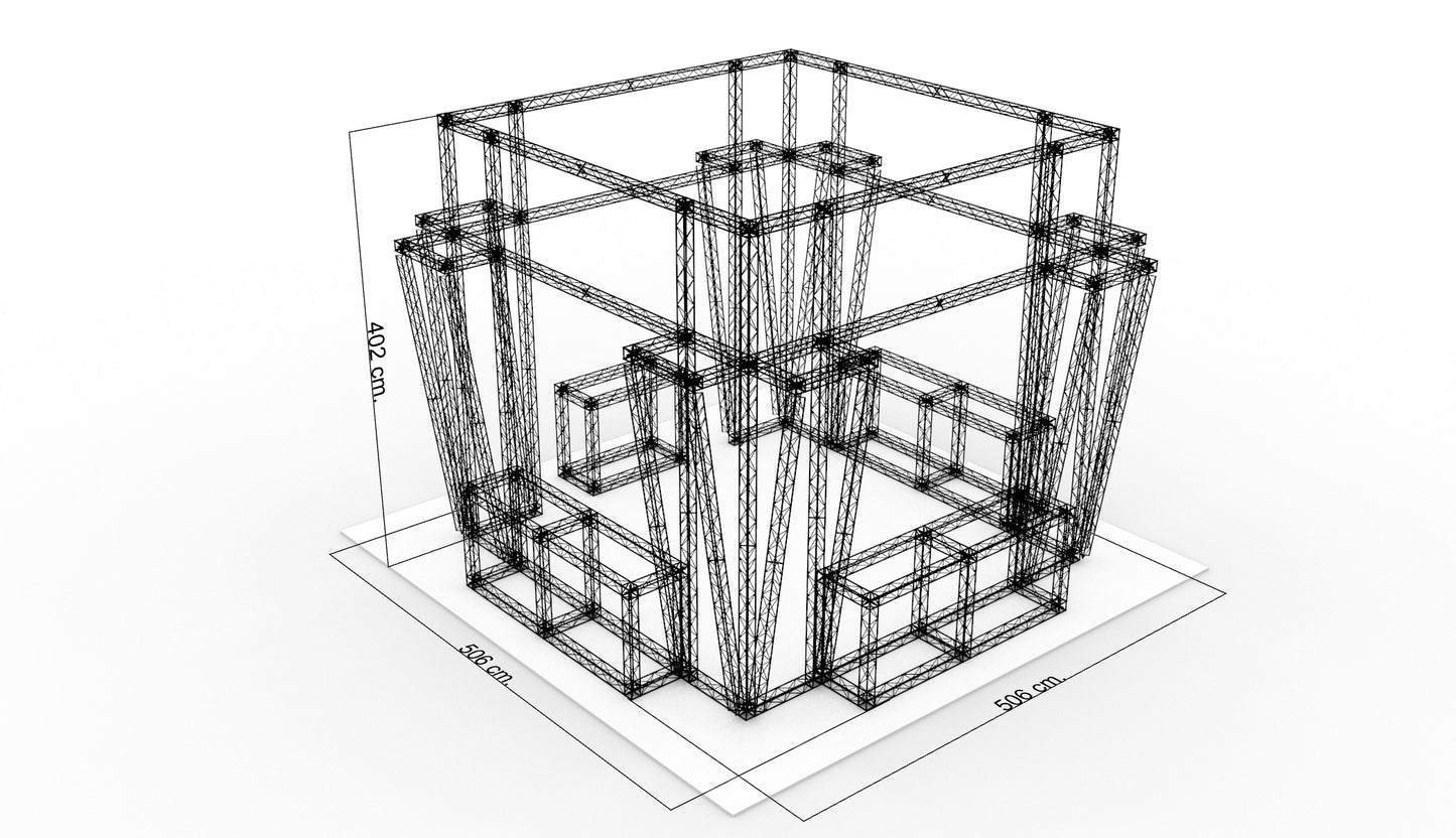 500x500x400 cm. stand (LxBxH)