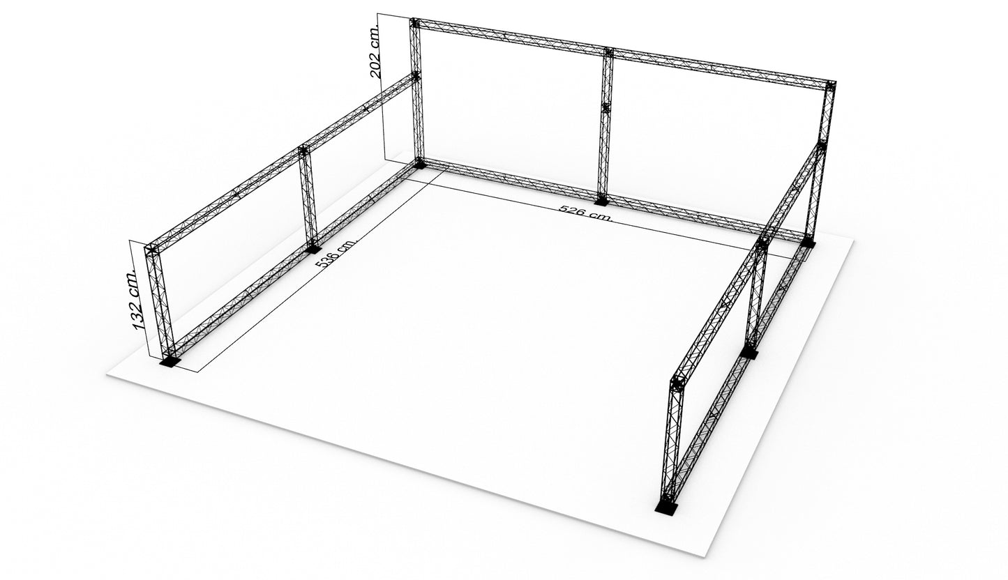 Shop-in-shop 530x520x200 cm. (LxBxH)