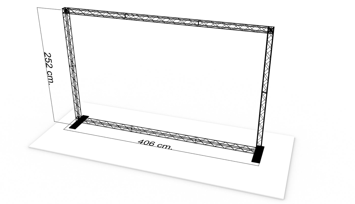 Bagvæg 400x250 cm. (BxH)