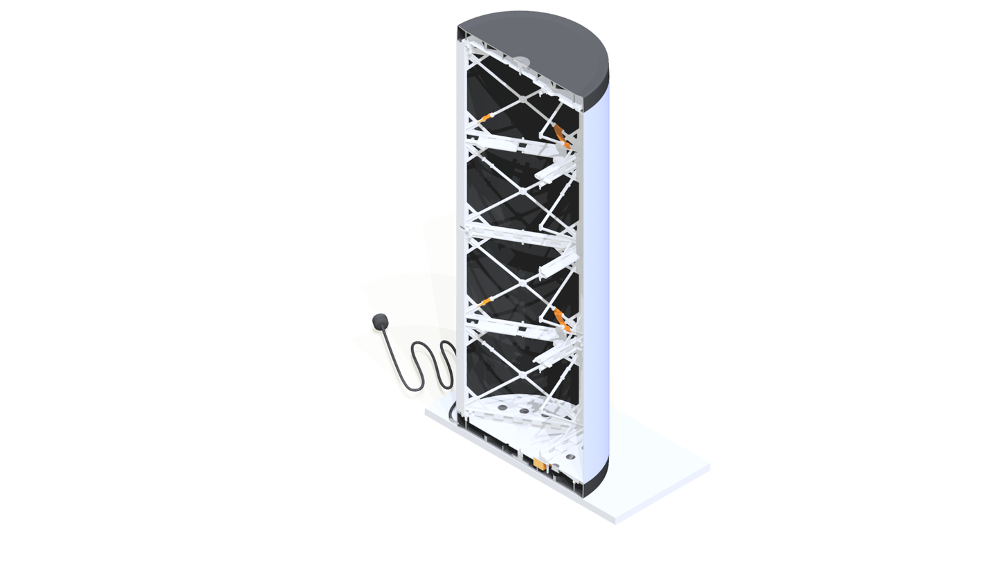 Messebord ø400 sort, h=110cm, med integreret LED lys