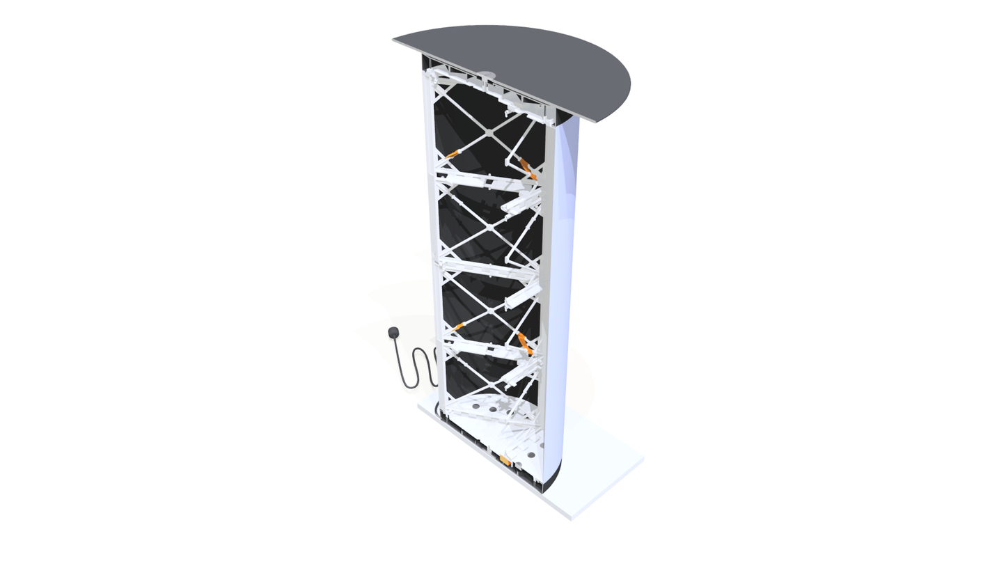 Messebord ø600 sort, h=110cm, med integreret LED lys