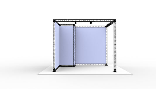 L-stand 300x300x250 (LxBxH) med opbevaringsrum