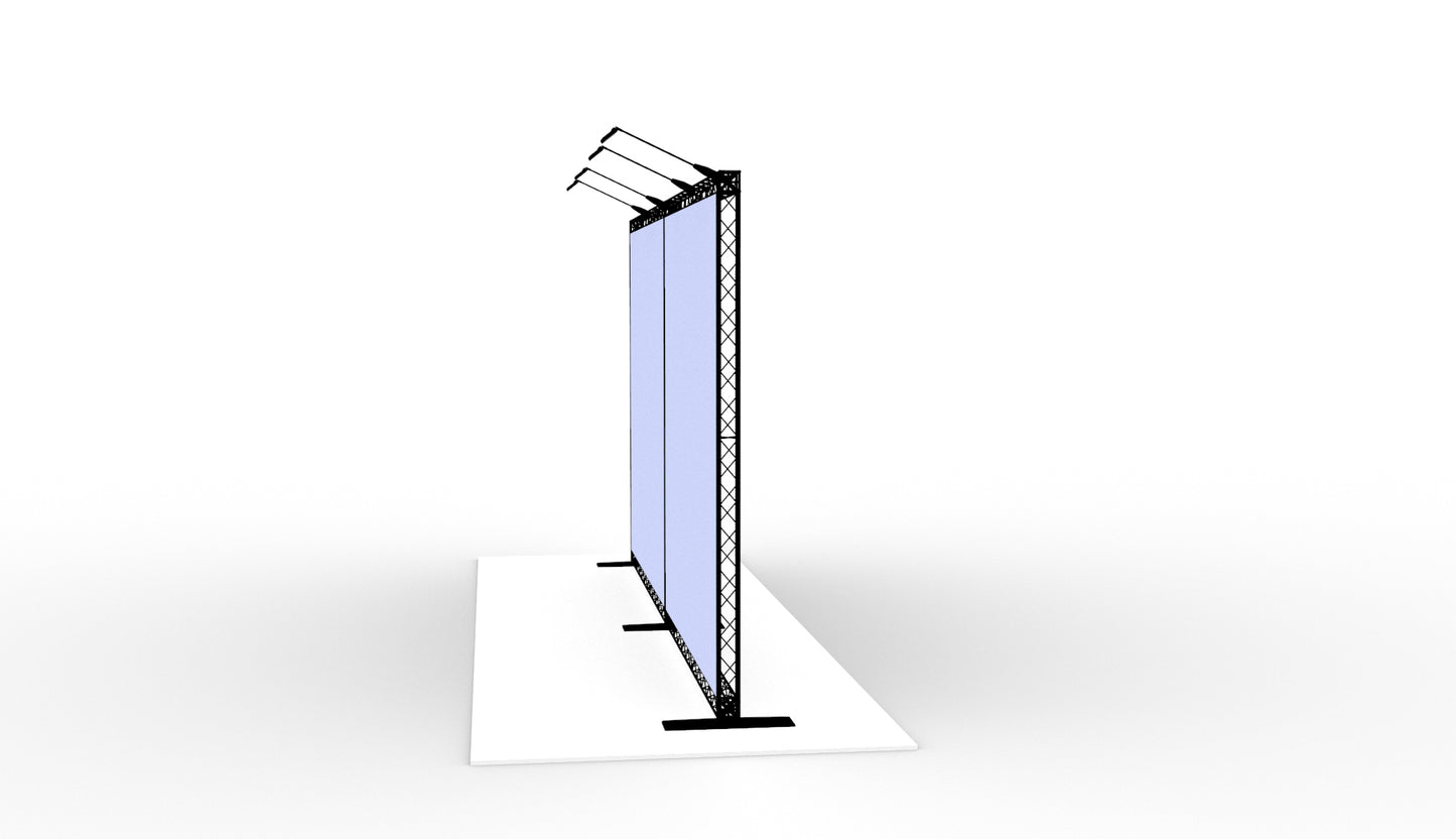 Bagvæg 500x250 cm. (BxH)