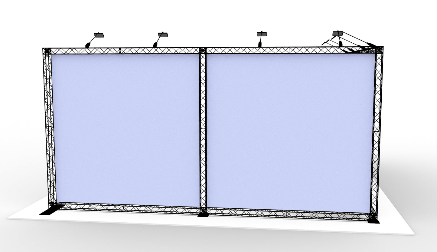 L-stand 500x500x250 cm. (LxBxH)