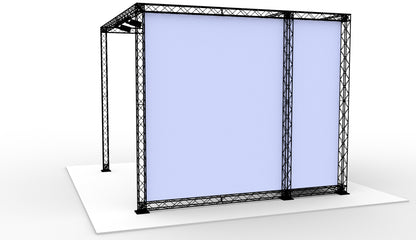 L-stand 300x300x250 (LxBxH) med opbevaringsrum