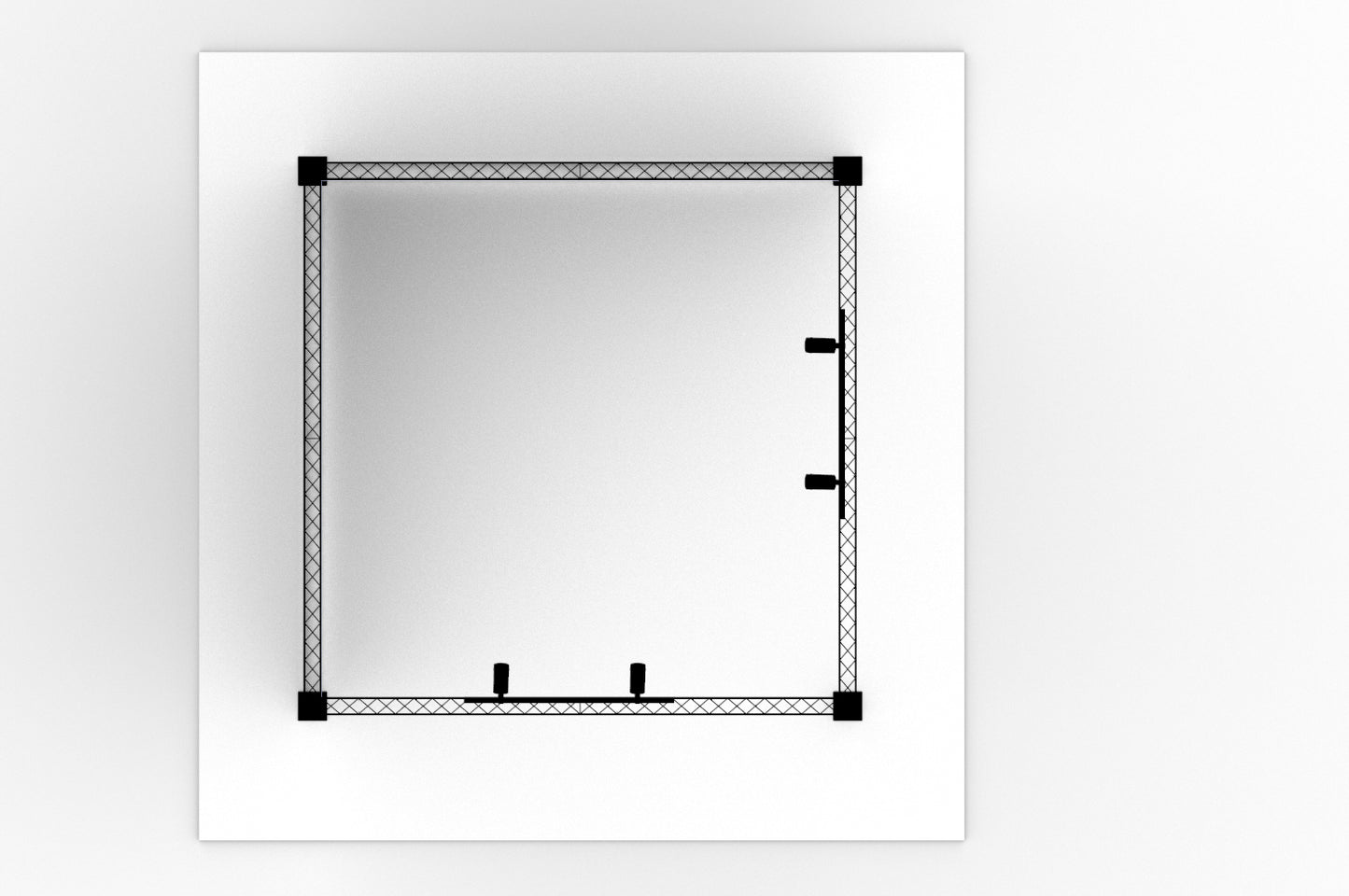 L-stand 300x300x250 cm. (LxBxH)