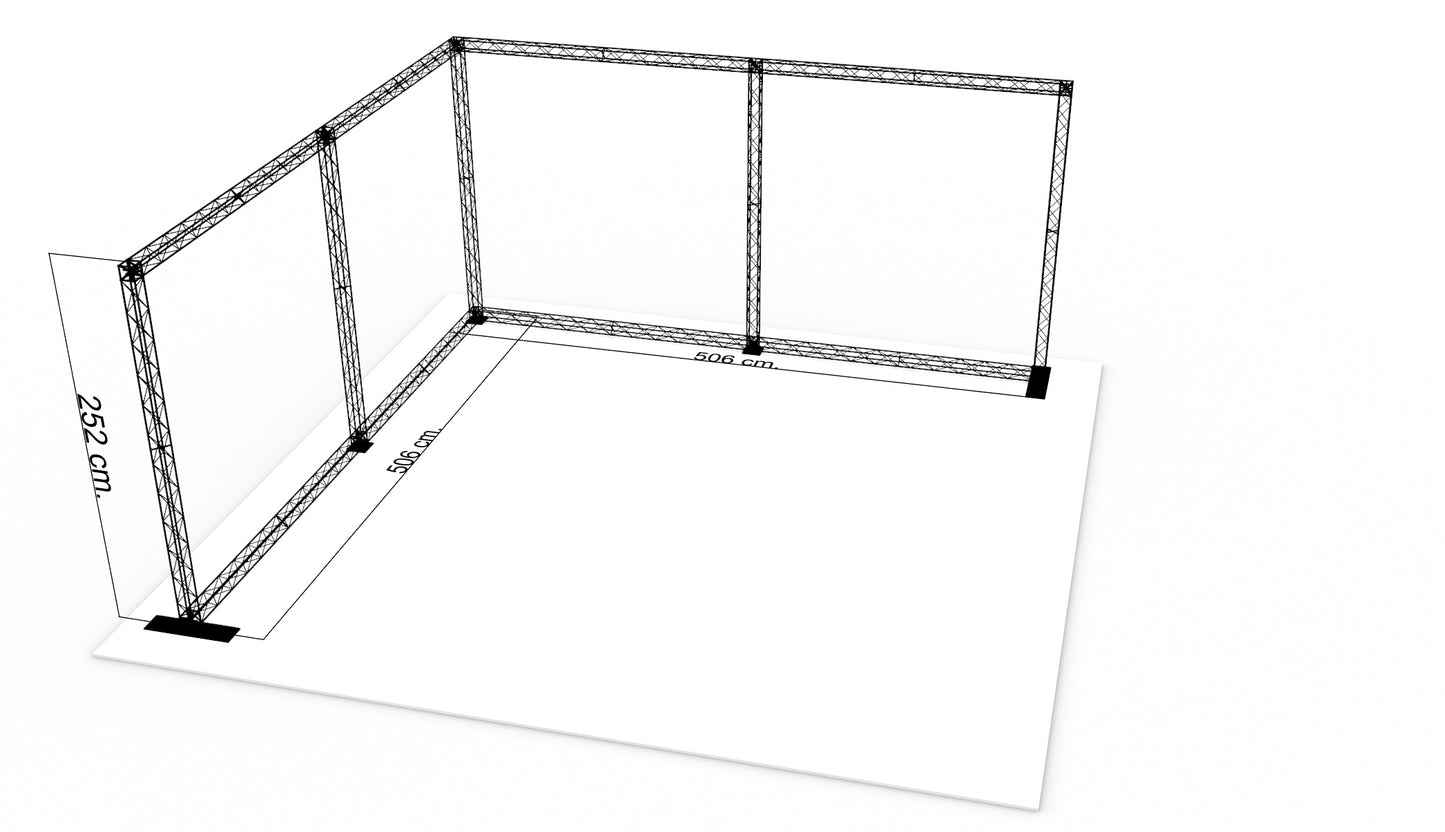 L-stand 500x500x250 cm. (LxBxH)