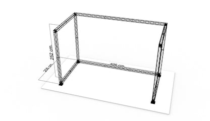 U-stand 400x200x250 cm. (LxBxH)