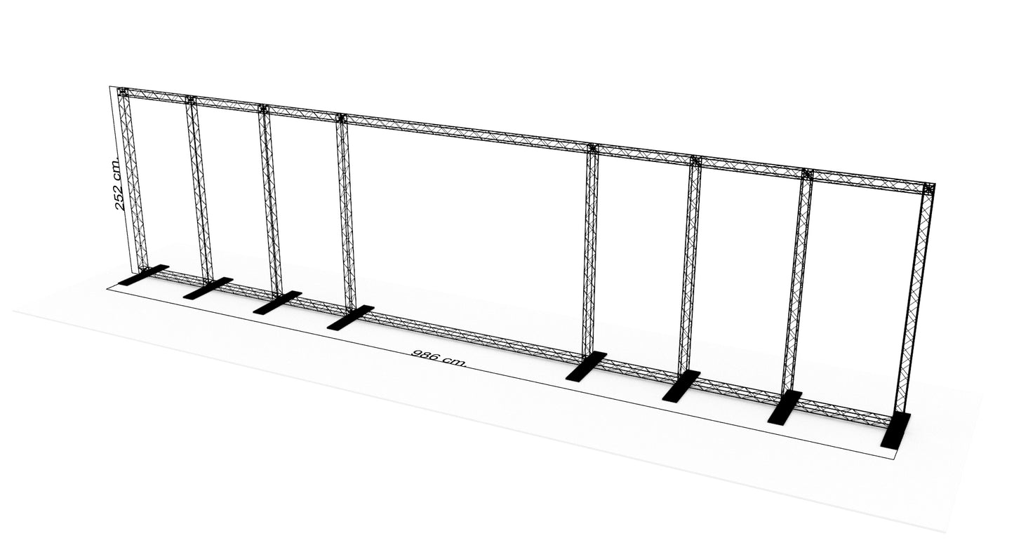 Bagvæg 980x250 cm. (BxH)