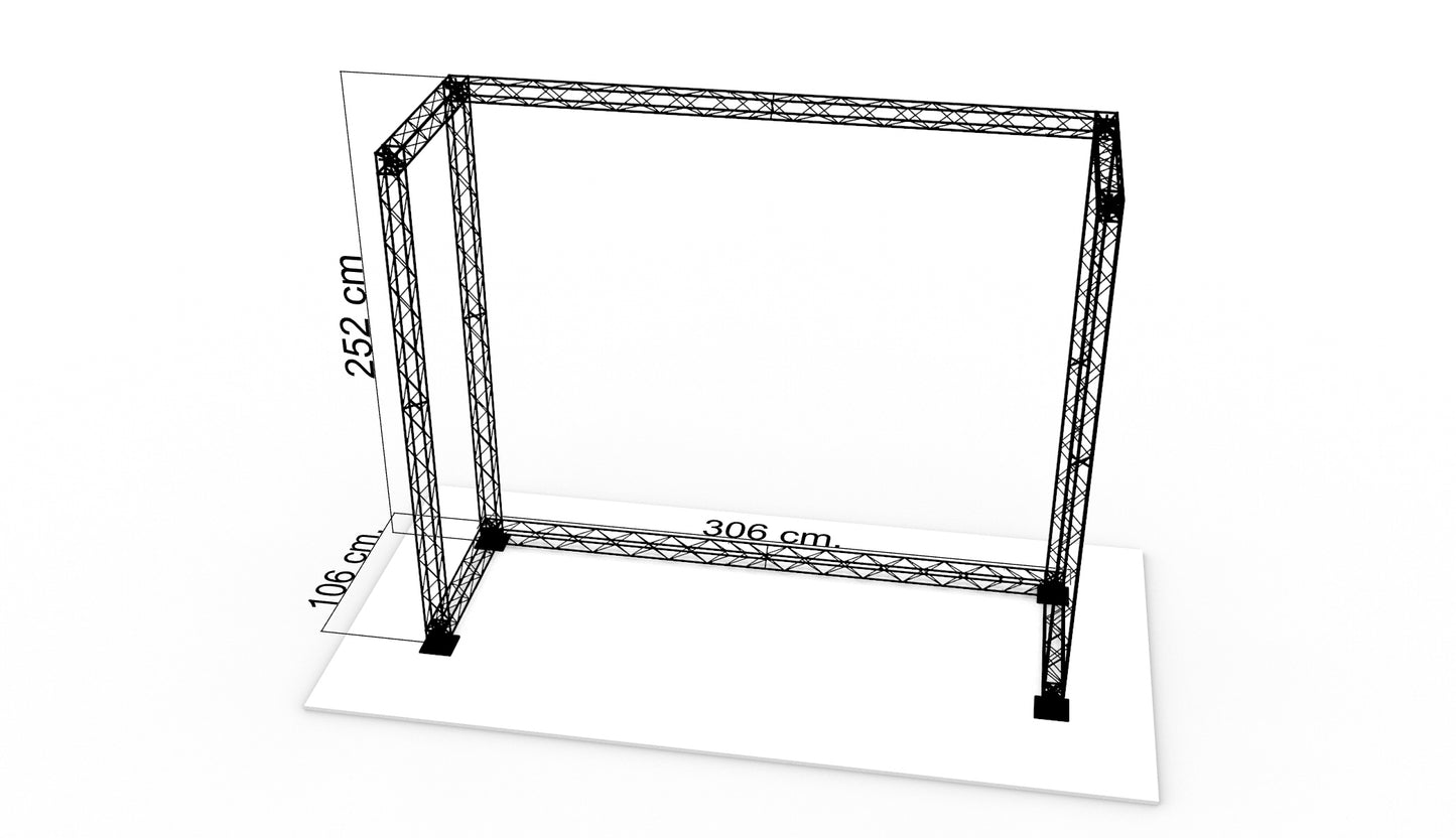 U-stand 300x100x250 cm. (LxBxH)