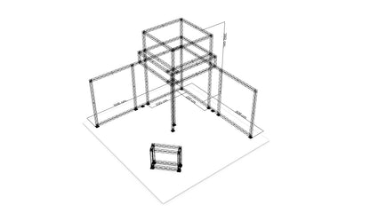 500x500x390 cm. (LxBxH)