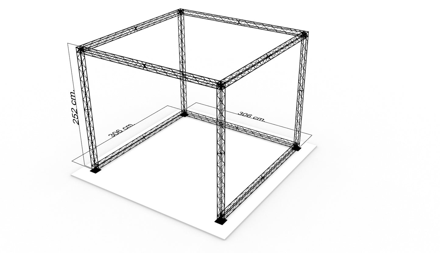 U-stand 300x300x250 cm. (LxBxH)